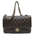 Chanel Black Caviar Double Flap Maxi Quilted 30 Shoulder Bag