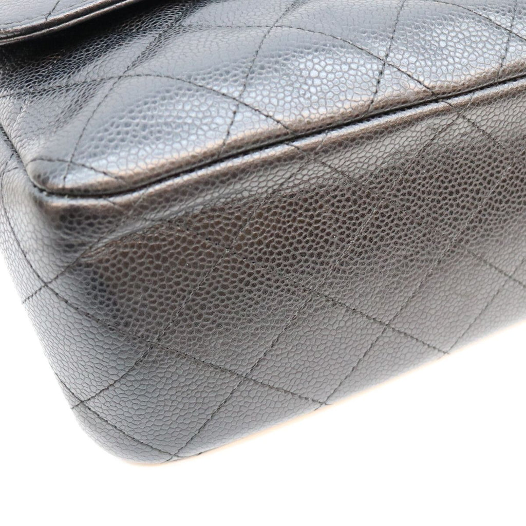 Chanel Black Caviar Double Flap Maxi Quilted 30 Shoulder Bag — view 6