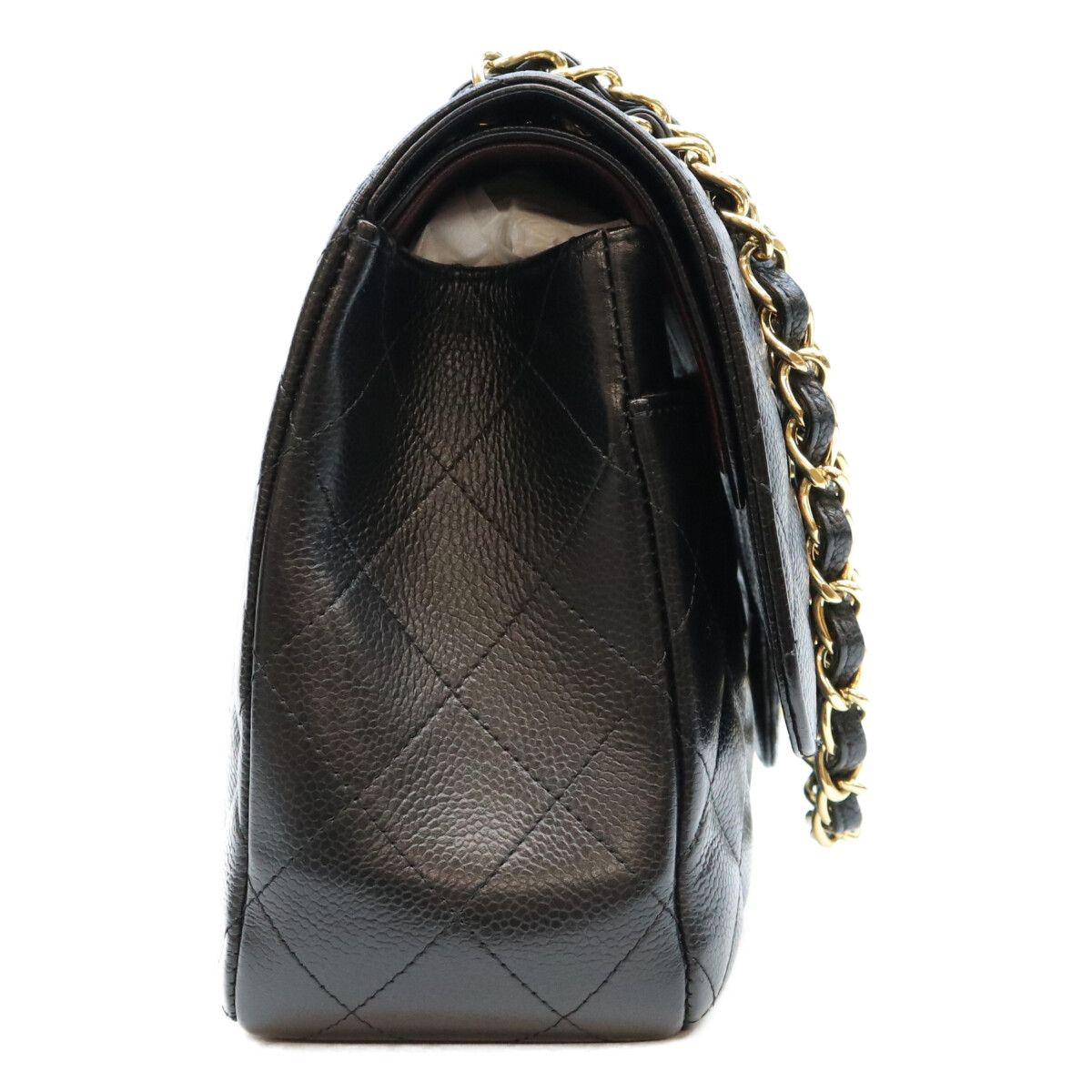 Chanel Black Caviar Double Flap Maxi Quilted 30 Shoulder Bag — view 4