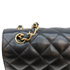 Chanel Black Caviar Double Flap Maxi Quilted 30 Shoulder Bag — view 8