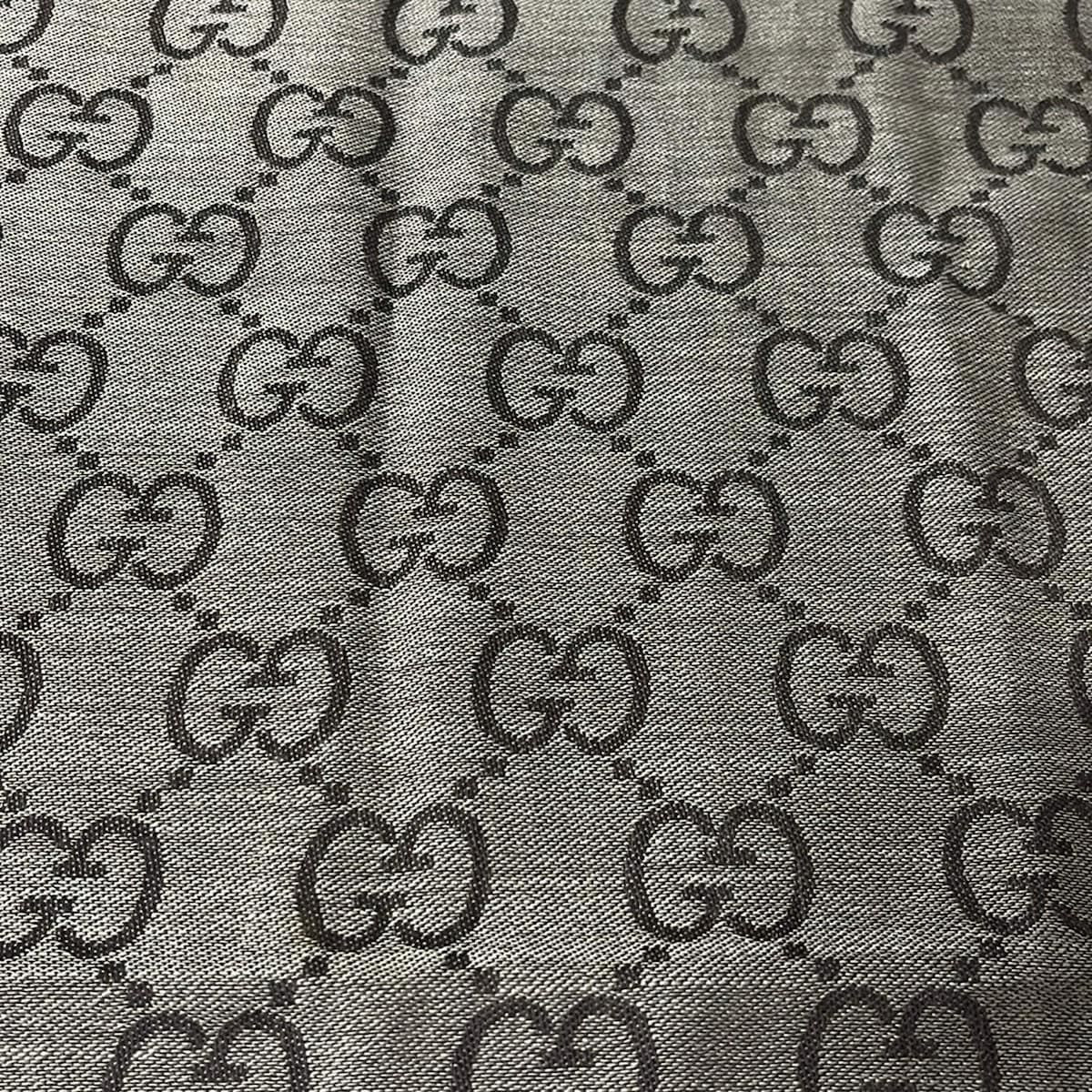 Gucci Shawl Beige Dark Brown GG Pattern Wool Silk Scarf — view 4