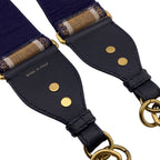 Dior Embroidery Logo Shoulder Strap Canvas Leather Beige Navy Bag Vuitton — view 3