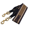 Dior Embroidery Logo Shoulder Strap Canvas Leather Beige Navy Bag Vuitton
