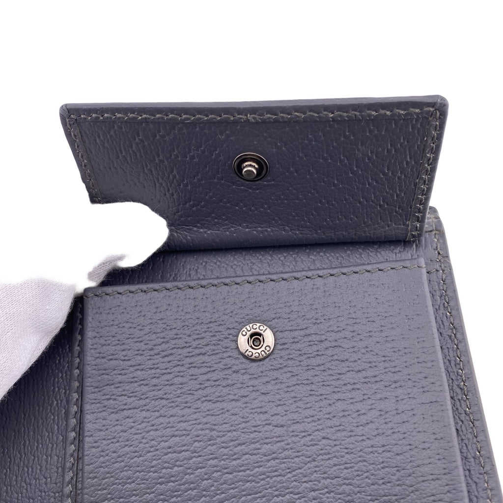 Gucci GG Coin Wallet Supreme Bifold Compact Gray Canvas — view 7