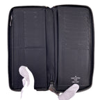Louis Vuitton Zippy Wallet Vertical Monogram Eclipse Zip Around Black Gray — view 4