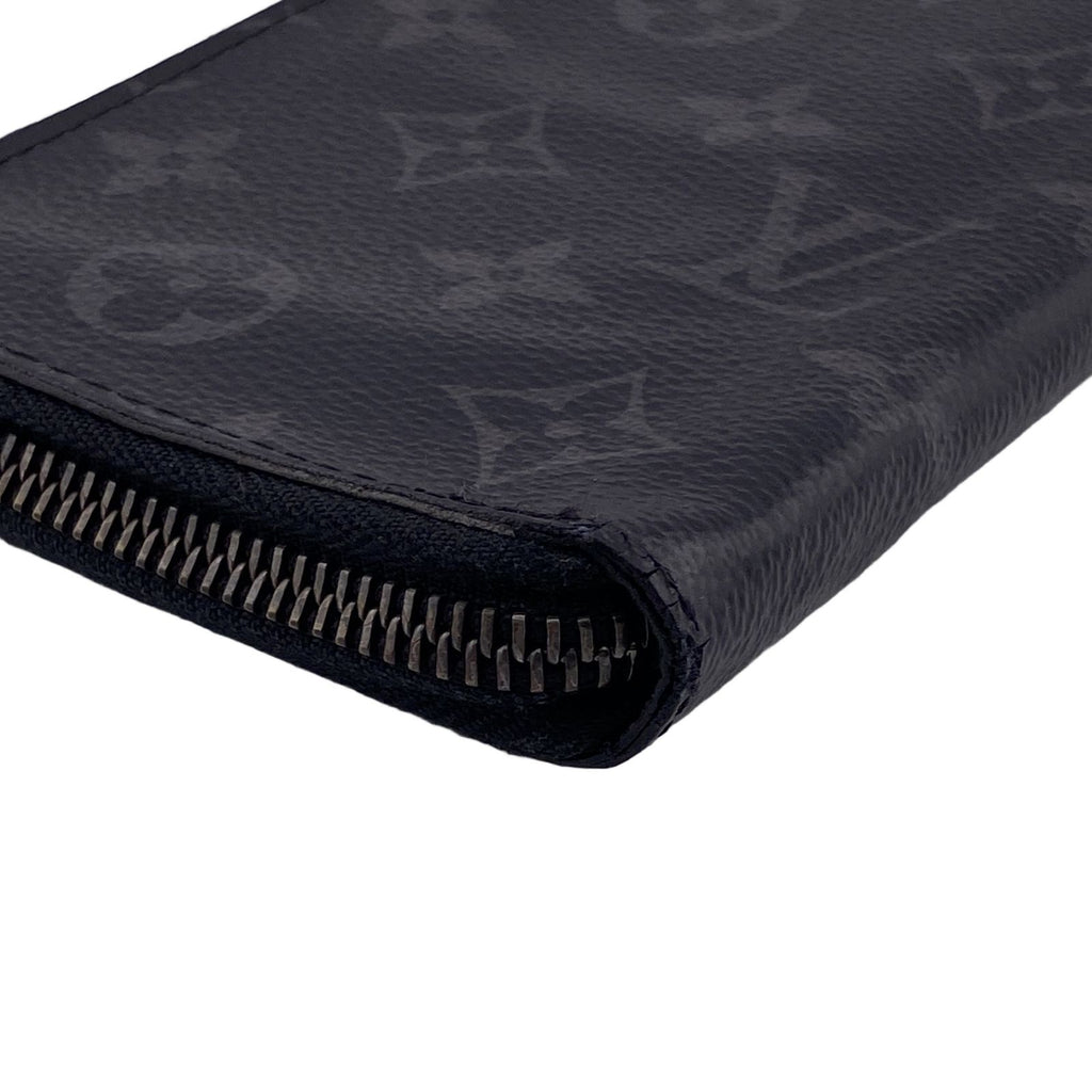 Louis Vuitton Zippy Wallet Vertical Monogram Eclipse Zip Around Black Gray — view 3
