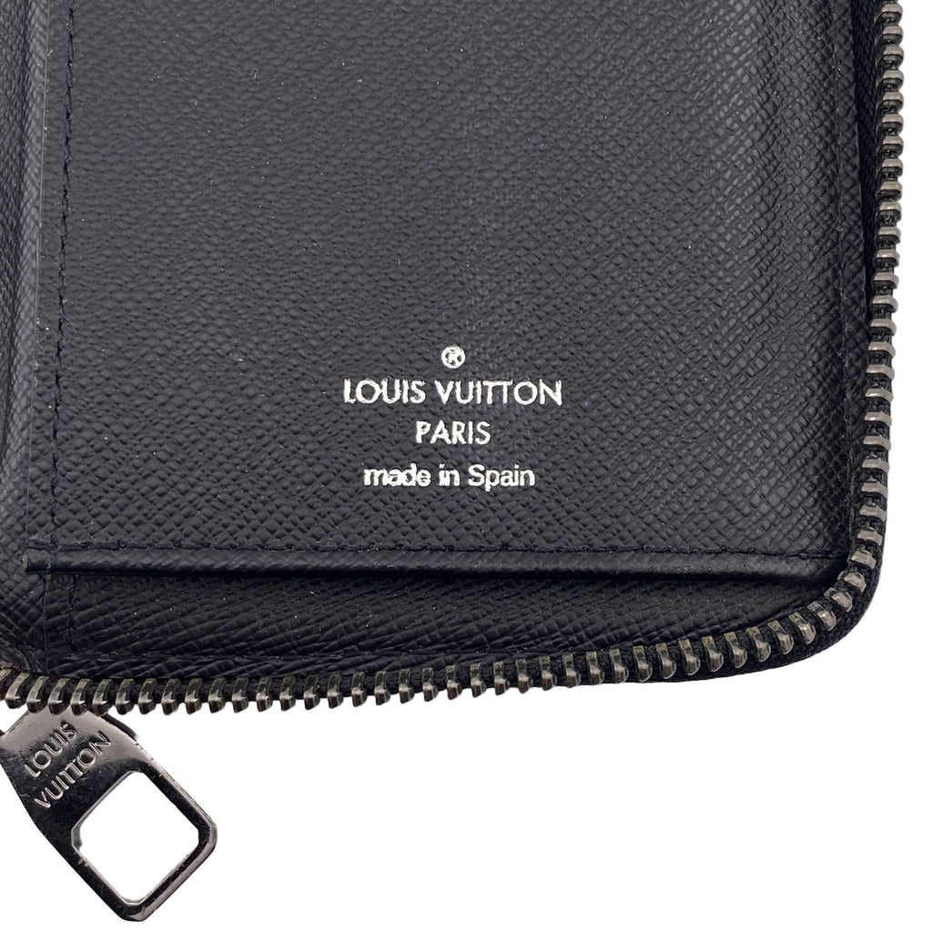 Louis Vuitton Zippy Wallet Vertical Monogram Eclipse Zip Around Black Gray — view 8