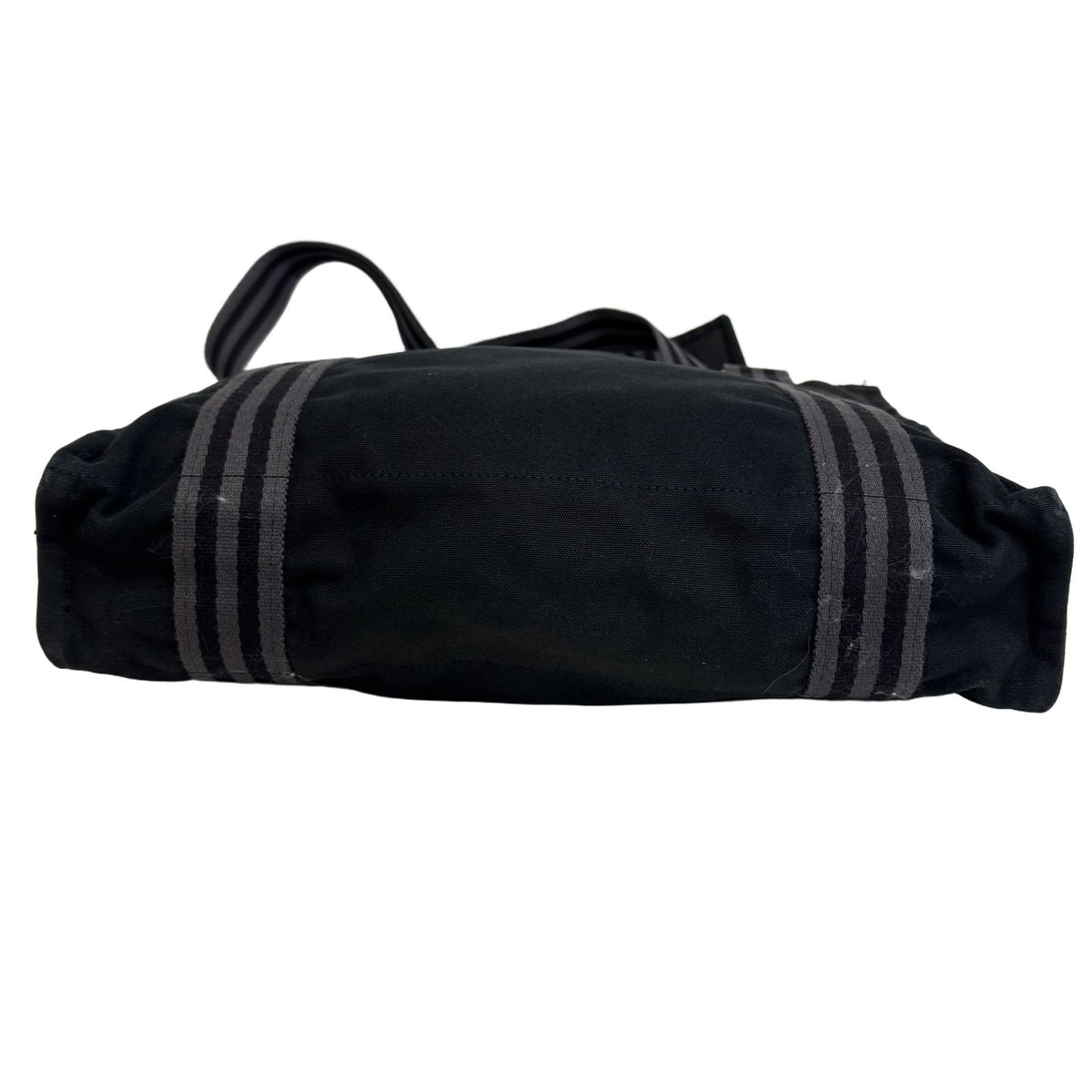 Hermes Fourre Tout Besace MM Shoulder Bag Canvas Black Flap Snap Button Closure — view 4