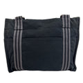 Hermes Fourre Tout Besace MM Shoulder Bag Canvas Black Flap Snap Button Closure
