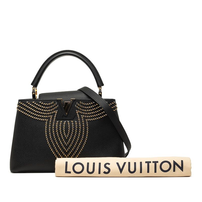Louis Vuitton Capucines PM 2-Way Shoulder Bag Black Leather — view 7