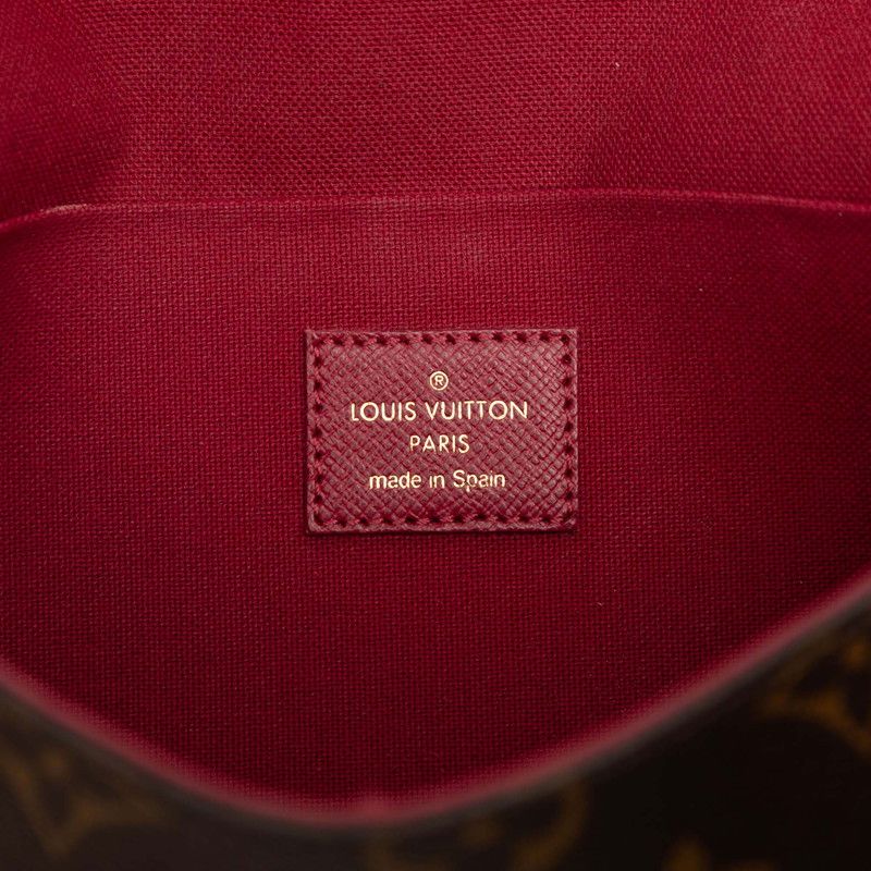 Louis Vuitton Monogram Pochette Felicie Chain Shoulder Bag Brown Fuchsia Leather — view 5
