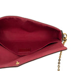 Louis Vuitton Monogram Pochette Felicie Chain Shoulder Bag Brown Fuchsia Leather — view 4
