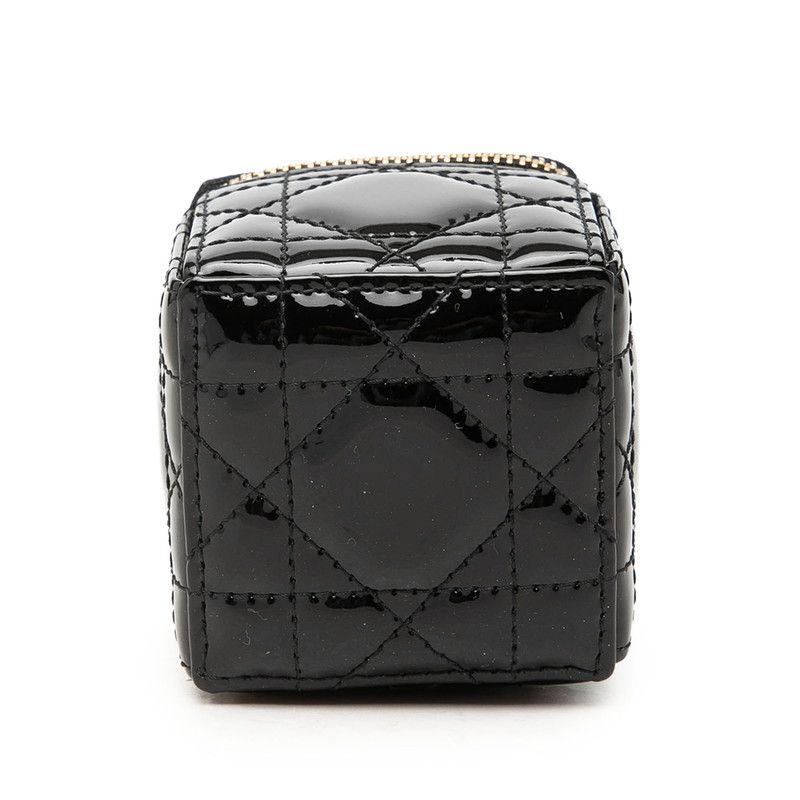 Dior Lady Dior Pouch Case Black Patent Leather — view 3