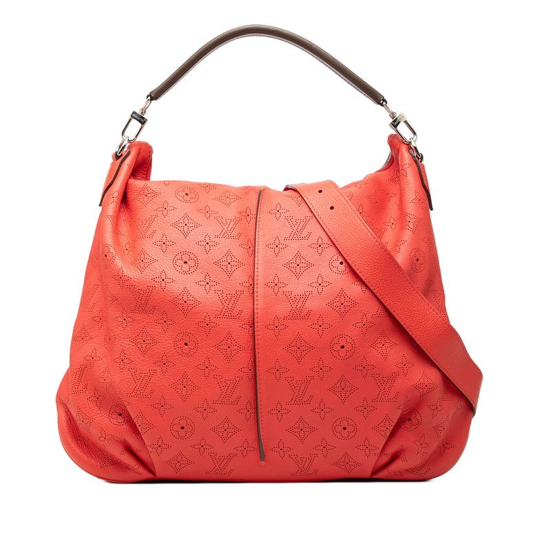 Louis Vuitton Monogram Mahina Selene MM Tote Shoulder Bag 2-Way Red Leather