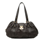 Louis Vuitton Monogram Mahina Lunar PM Handbag Chocolat Brown Leather