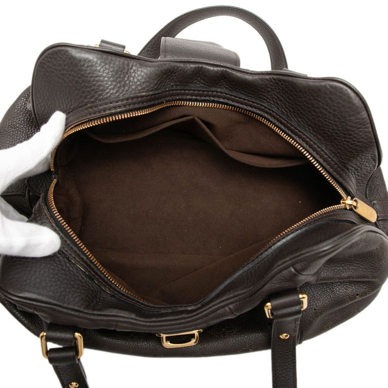 Louis Vuitton Monogram Mahina Lunar PM Handbag Chocolat Brown Leather — view 4