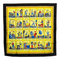Hermes Carre 90 L'alphabet Des Metiers the Abcs of Work Scarf Yellow Black