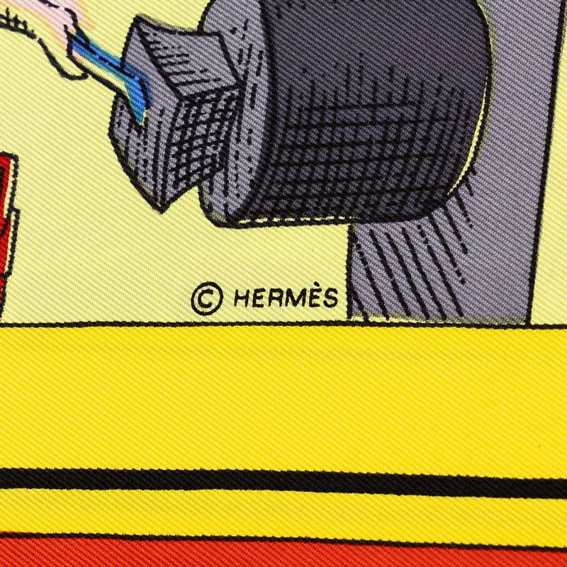 Hermes Carre 90 L'alphabet Des Metiers the Abcs of Work Scarf Yellow Black — view 4
