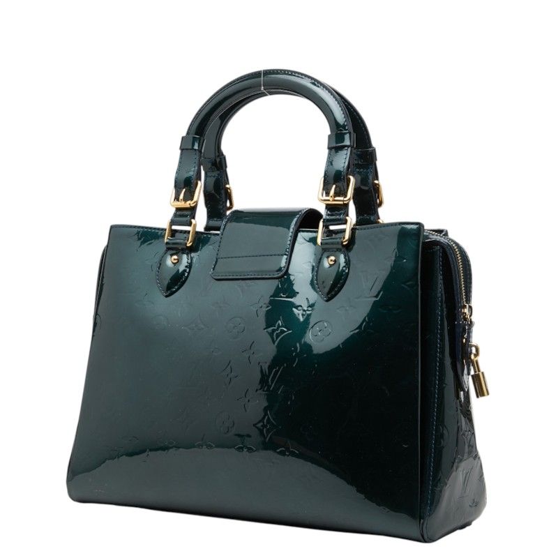 Louis Vuitton Monogram Vernis Melrose Avenue Handbag Bleu Nuit Green Patent — view 2