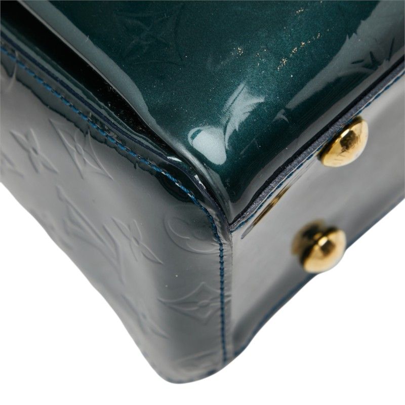 Louis Vuitton Monogram Vernis Melrose Avenue Handbag Bleu Nuit Green Patent — view 7