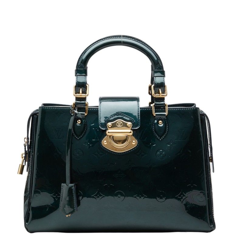 Louis Vuitton Monogram Vernis Melrose Avenue Handbag Bleu Nuit Green Patent