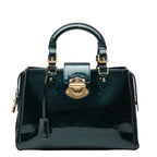 Louis Vuitton Monogram Vernis Melrose Avenue Handbag Bleu Nuit Green Patent