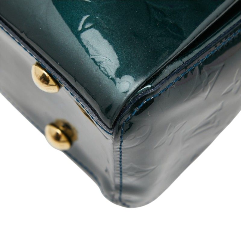 Louis Vuitton Monogram Vernis Melrose Avenue Handbag Bleu Nuit Green Patent — view 6