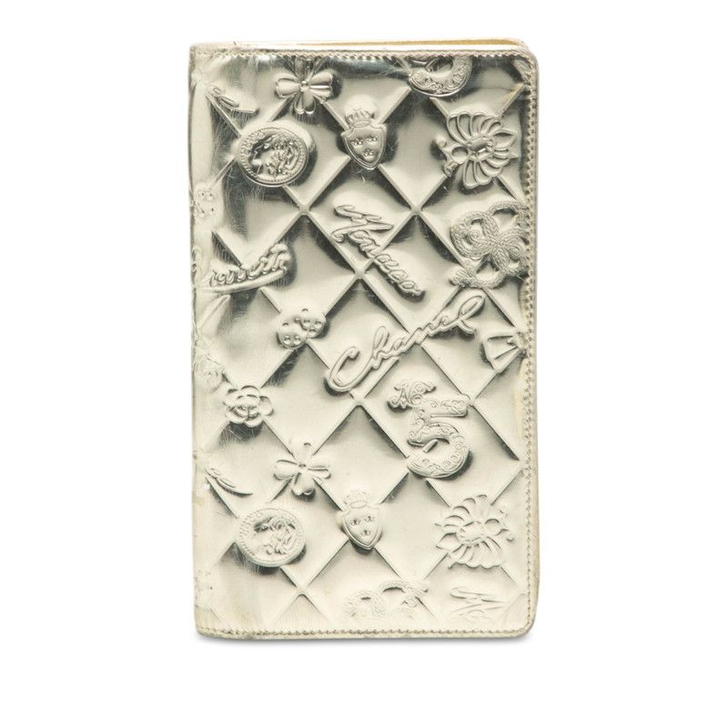 Chanel Icon Symbol Charm Wallet Gold Patent Leather