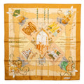 Hermes Carre 90 le Carnaval de Venise Scarf Beige Silk