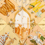 Hermes Carre 90 le Carnaval de Venise Scarf Beige Silk — view 3