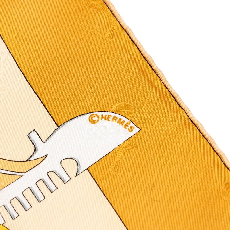 Hermes Carre 90 le Carnaval de Venise Scarf Beige Silk — view 6