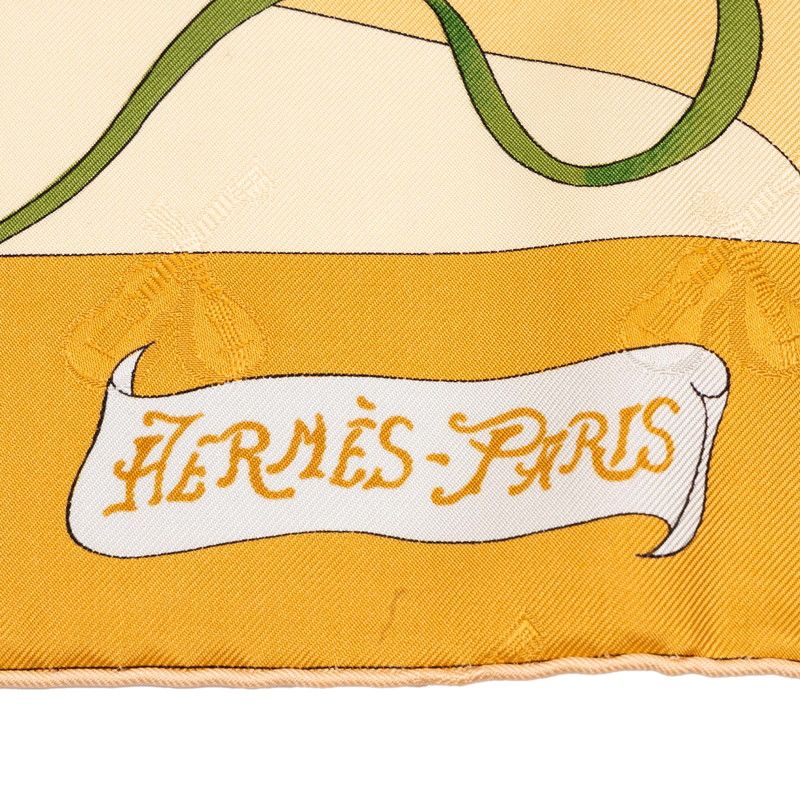 Hermes Carre 90 le Carnaval de Venise Scarf Beige Silk — view 7