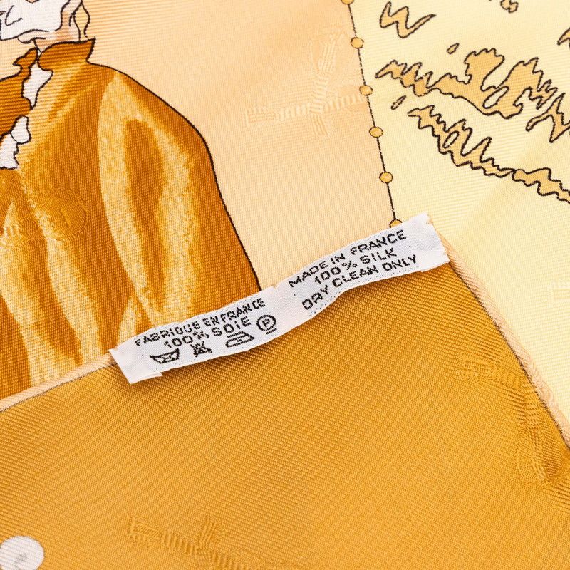 Hermes Carre 90 le Carnaval de Venise Scarf Beige Silk — view 8