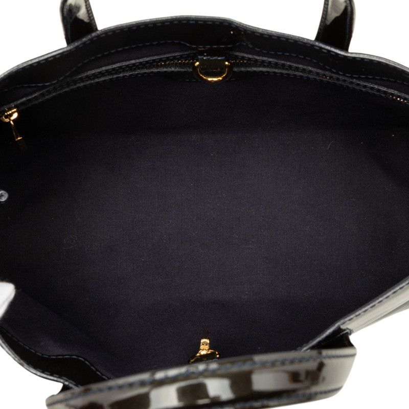 Louis Vuitton Monogram Vernis Wilshire PM Handbag Blue Infini Navy Patent — view 4