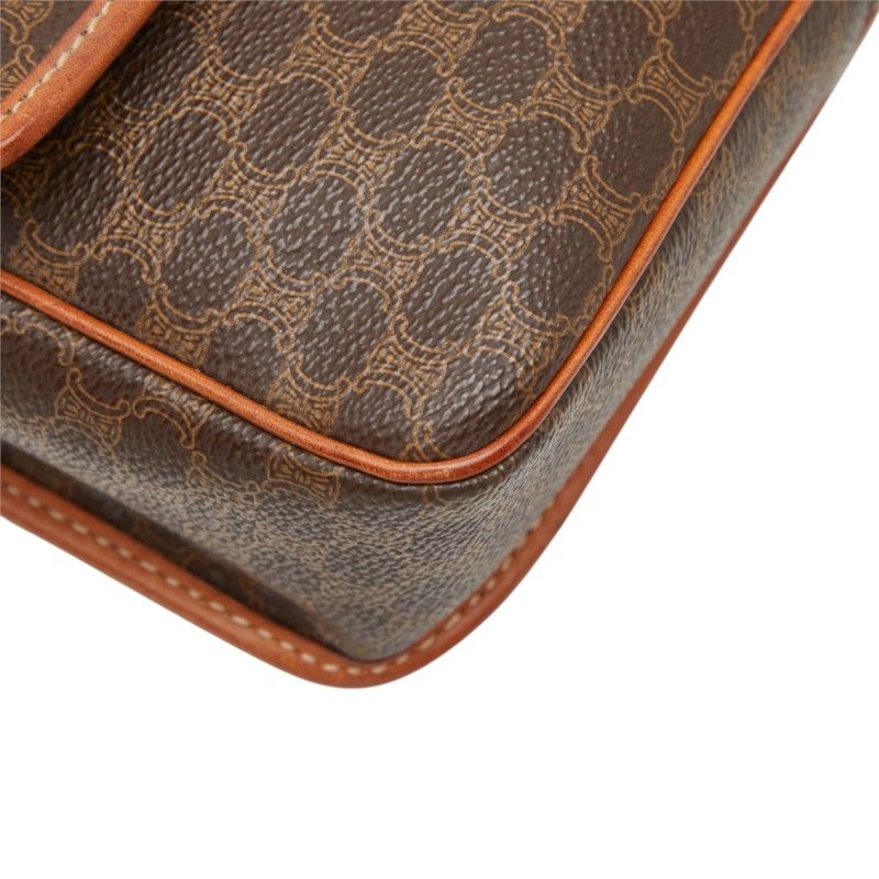 Celine Macadam Crossbody Shoulder Bag Brown Leather — view 6