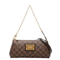 Louis Vuitton Damier Chain 2-Way Shoulder Bag Brown Leather
