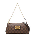 Louis Vuitton Damier Chain 2-Way Shoulder Bag Brown Leather