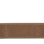 Hermes Romance Scarf Ring Belt Ring Brown Etoupe Leather Metal — view 4