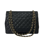 Chanel Quilted CC Logo Caviar Leather 2-Way Shoulder Bag Black — view 3