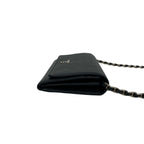 Prada Logo Saffiano Leather Chain Wallet Mini Shoulder Bag Black — view 6
