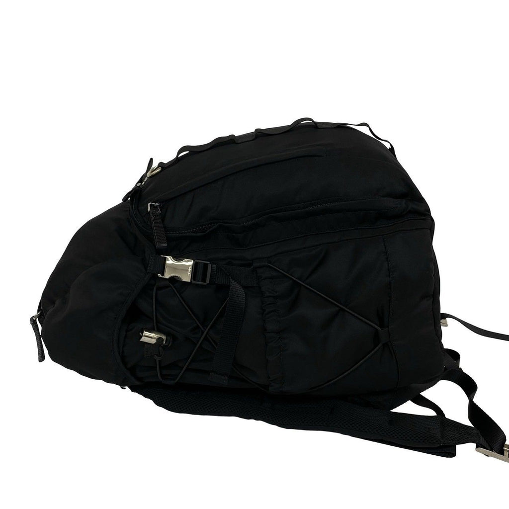 Prada Logo Tessuto Pocono Nylon Backpack Black — view 5