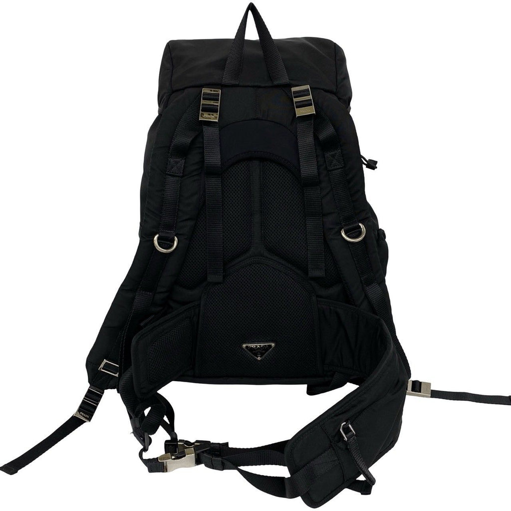 Prada Logo Tessuto Pocono Nylon Backpack Black — view 3