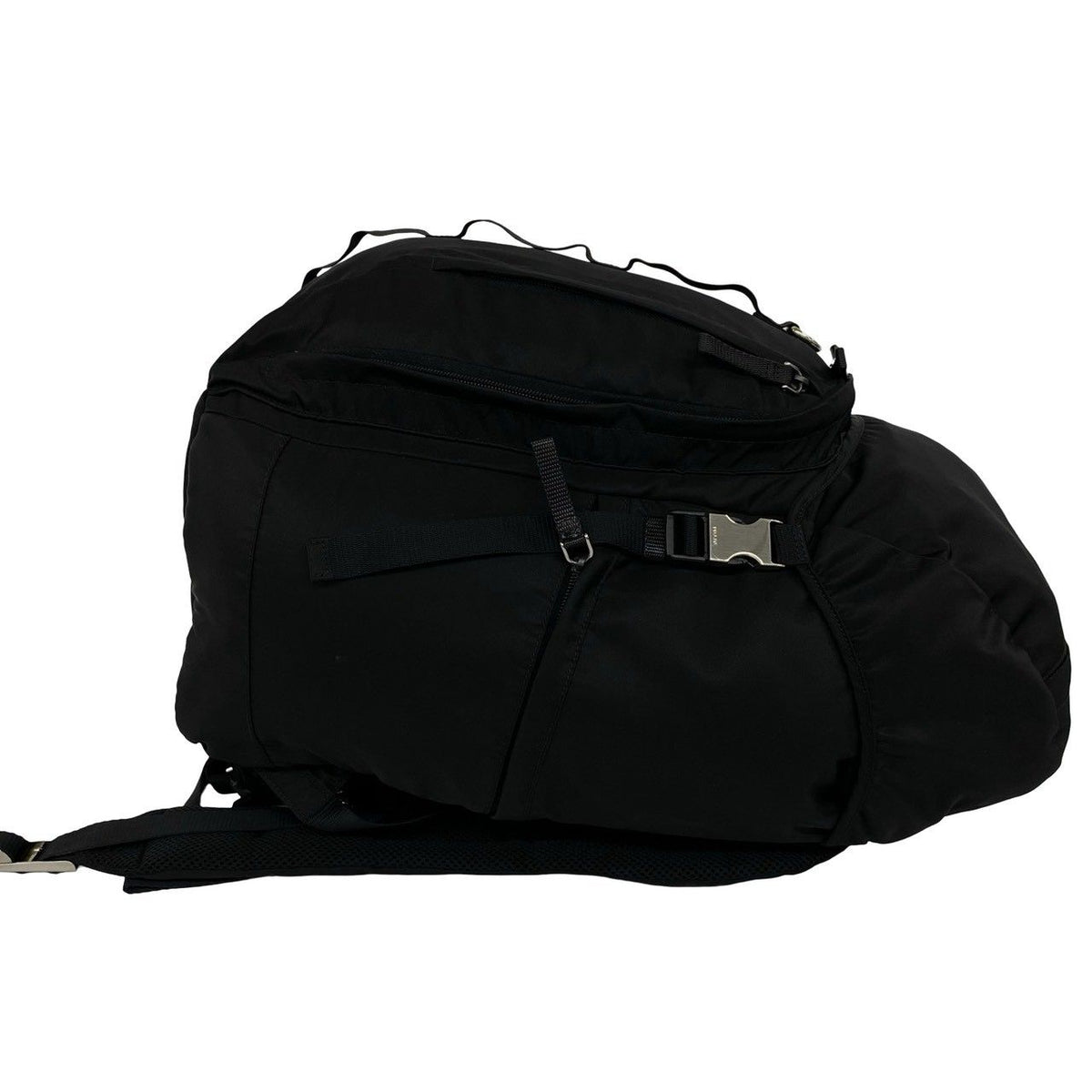 Prada Logo Tessuto Pocono Nylon Backpack Black — view 6