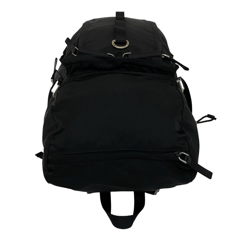 Prada Logo Tessuto Pocono Nylon Backpack Black — view 4