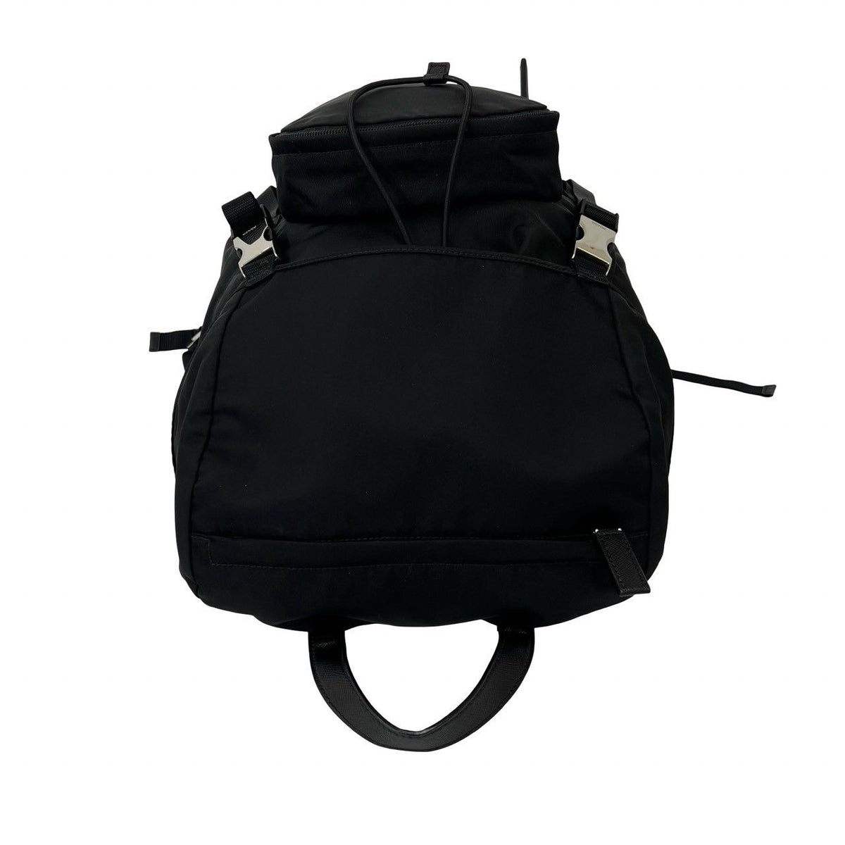 Prada Logo Tessuto Nylon Leather Backpack Black — view 4