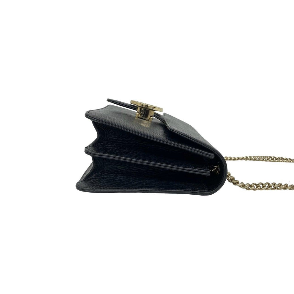 Gucci Interlocking G Leather 2-Way Shoulder Bag Pochette Black — view 6