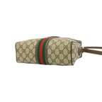 Gucci Vintage Sherry Line GG Pattern Logo Leather Shoulder Bag Pochette Brown — view 8