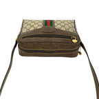 Gucci Vintage Sherry Line GG Pattern Logo Leather Shoulder Bag Pochette Brown — view 4