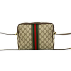 Gucci Vintage Sherry Line GG Pattern Logo Leather Shoulder Bag Pochette Brown — view 3