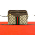 Gucci Vintage Sherry Line GG Pattern Logo Leather Shoulder Bag Pochette Brown